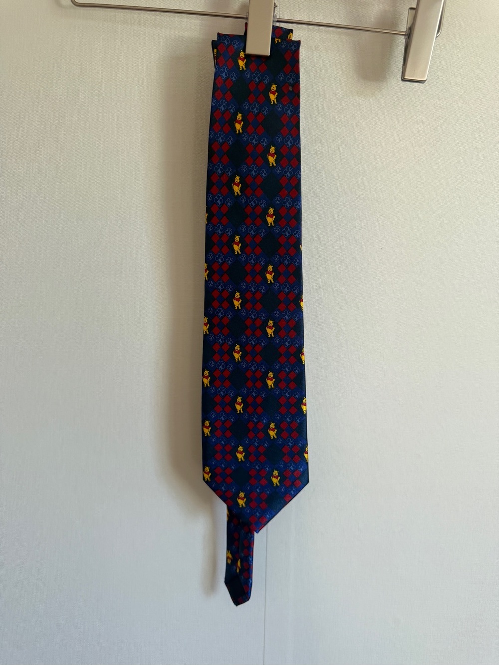 Disney Winnie The Pooh Argyle Neck Tie Novelty Character Silk Look